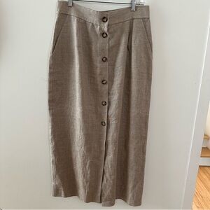 Long Linen Vintage Skirt Sz L